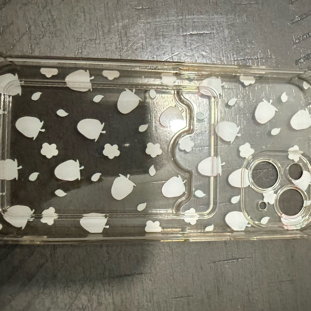 Strawberry Pattern Clear Phone Case - Picture 2 of 2